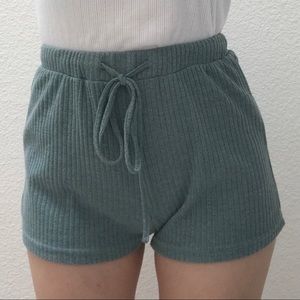 Teal Knit Shorts